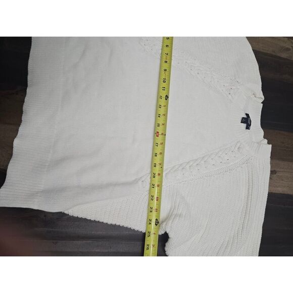 Simply Vera Vera Wang Mixed Stitch Dolman Sweater White Pullover Crewneck Size L - Picture 7 of 9